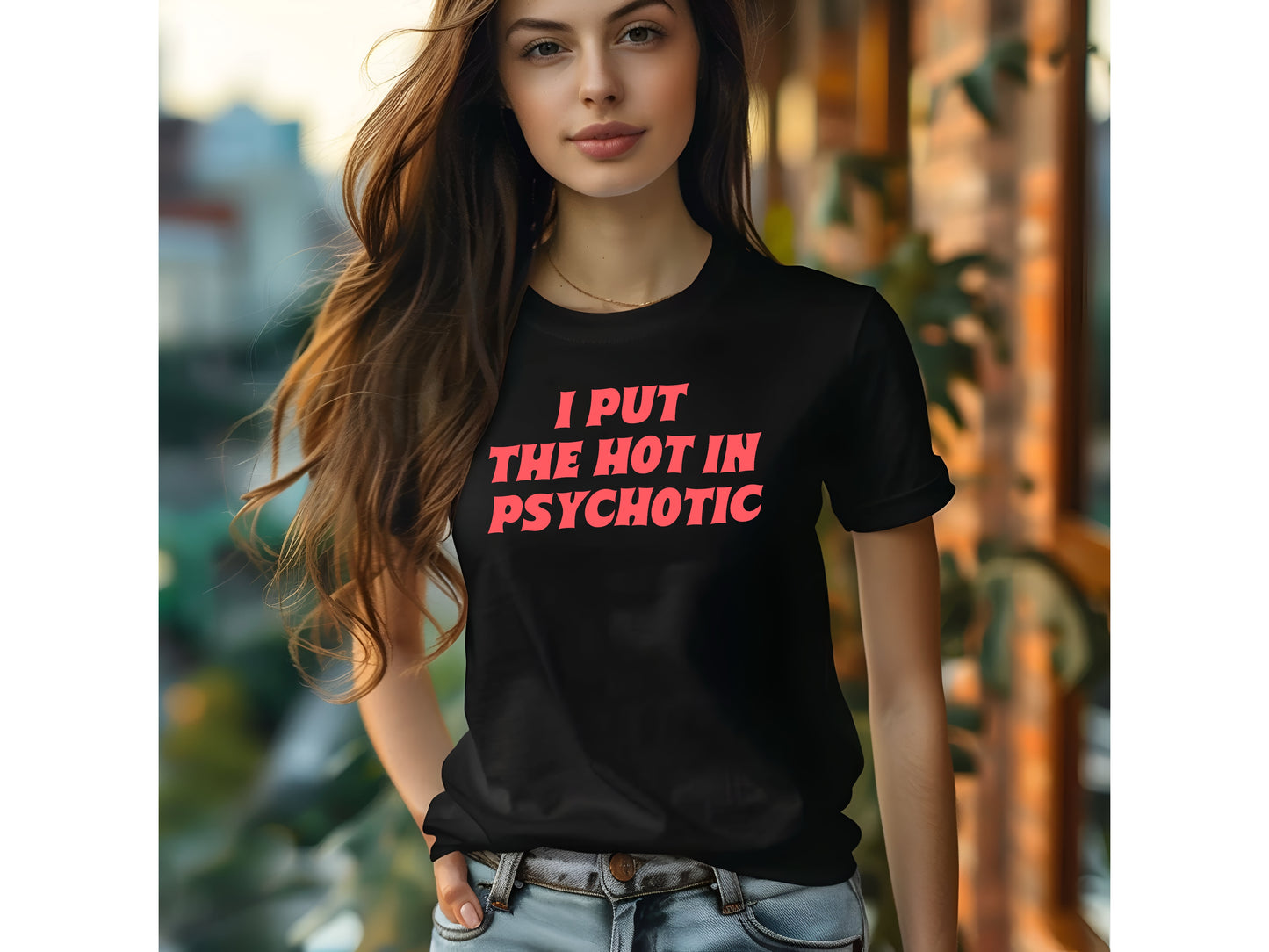 ‘I Put the Hot in Psychotic’ Funny Quote T-Shirt